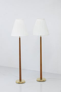Brass Floor lamps 522 by Hans Bergström for Ateljé Lyktan, Sweden, 1940-50s