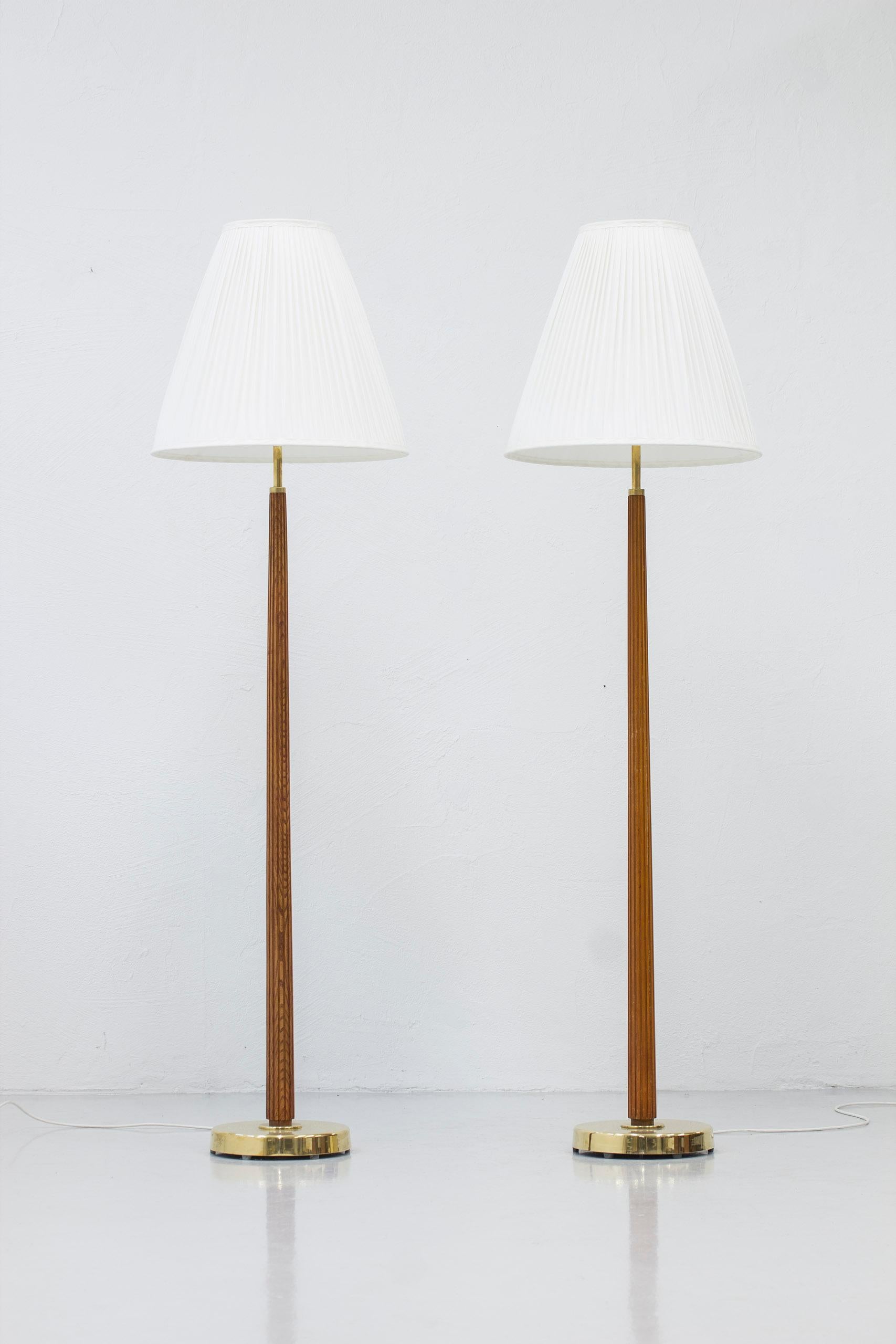Brass Floor lamps 522 by Hans Bergström for Ateljé Lyktan, Sweden, 1940-50s 2