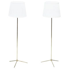 Brass Floor Lamps by Bergboms, Sweden, 1950s