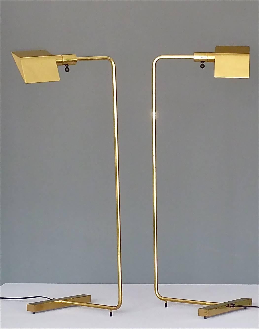 Mid-Century Modern Brass Floor Lamps No.7 by Cedric Hartman for Jack Lennor Larsen, 1960-1970, Pair