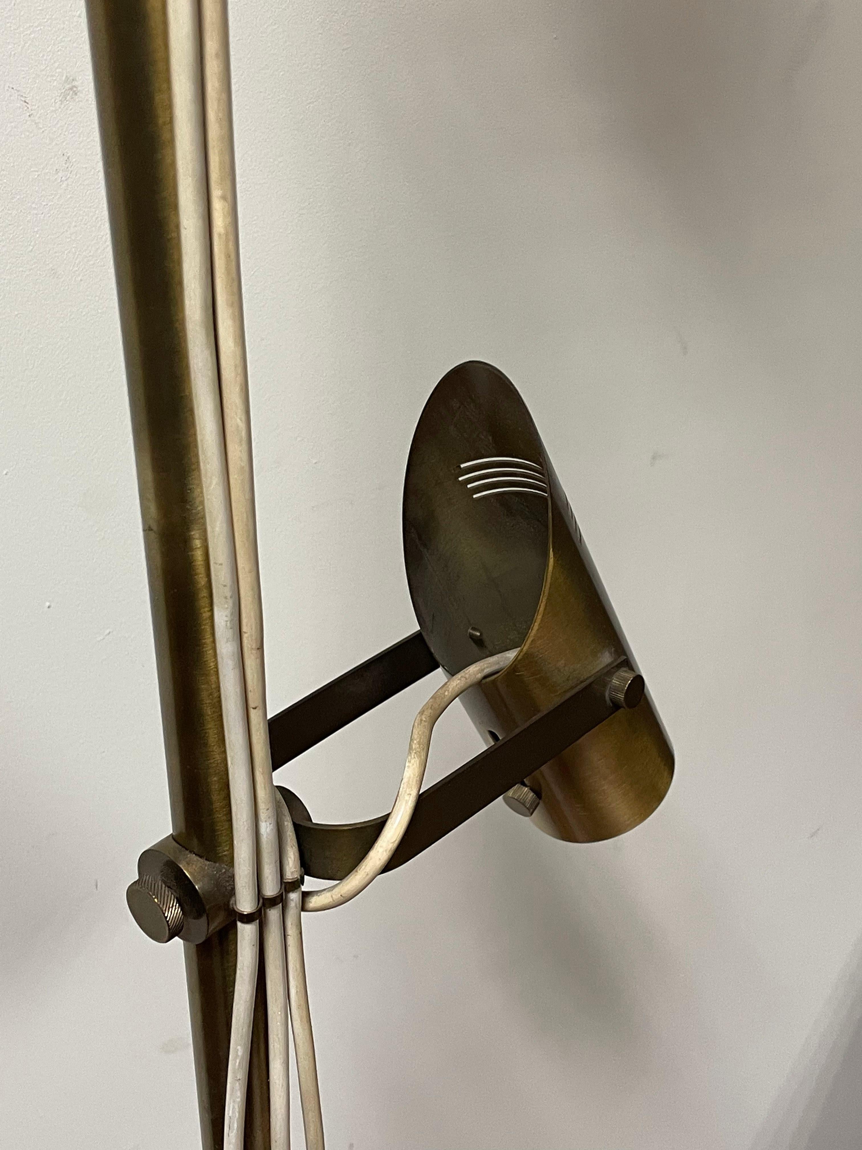 Mid-20th Century Brass Floor-to-Ceiling Lamp from the 1960s For Sale