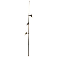 Vintage Brass Floor-to-Ceiling Lamp from the 1960s