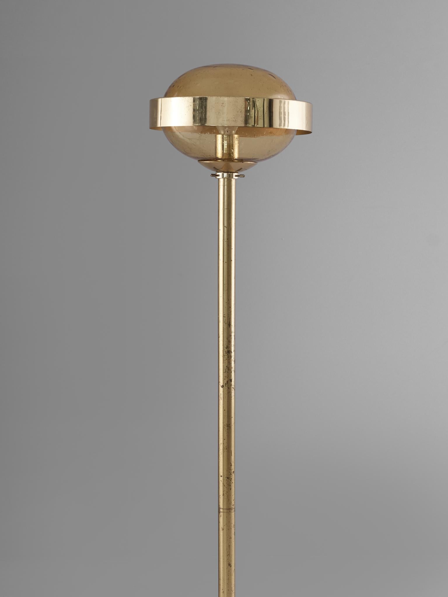 Brass Floorlamp with Raindrop Glass 1
