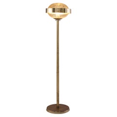 Brass Floorlamp with Raindrop Glass
