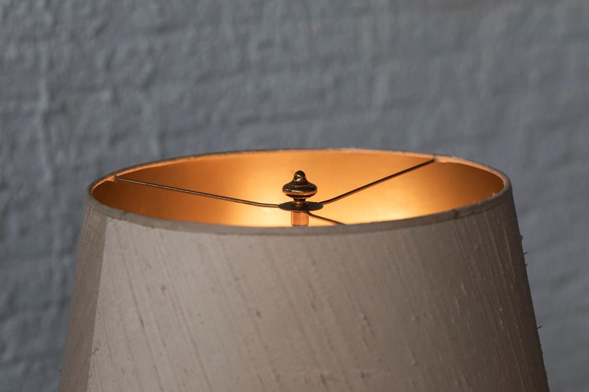Brass flower table lamp by Maison Charles, France, 1970s 4