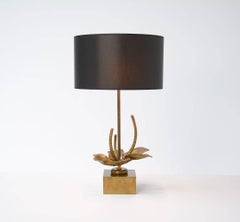 Brass Flower Table Lamp in the Manner of Maison Charles