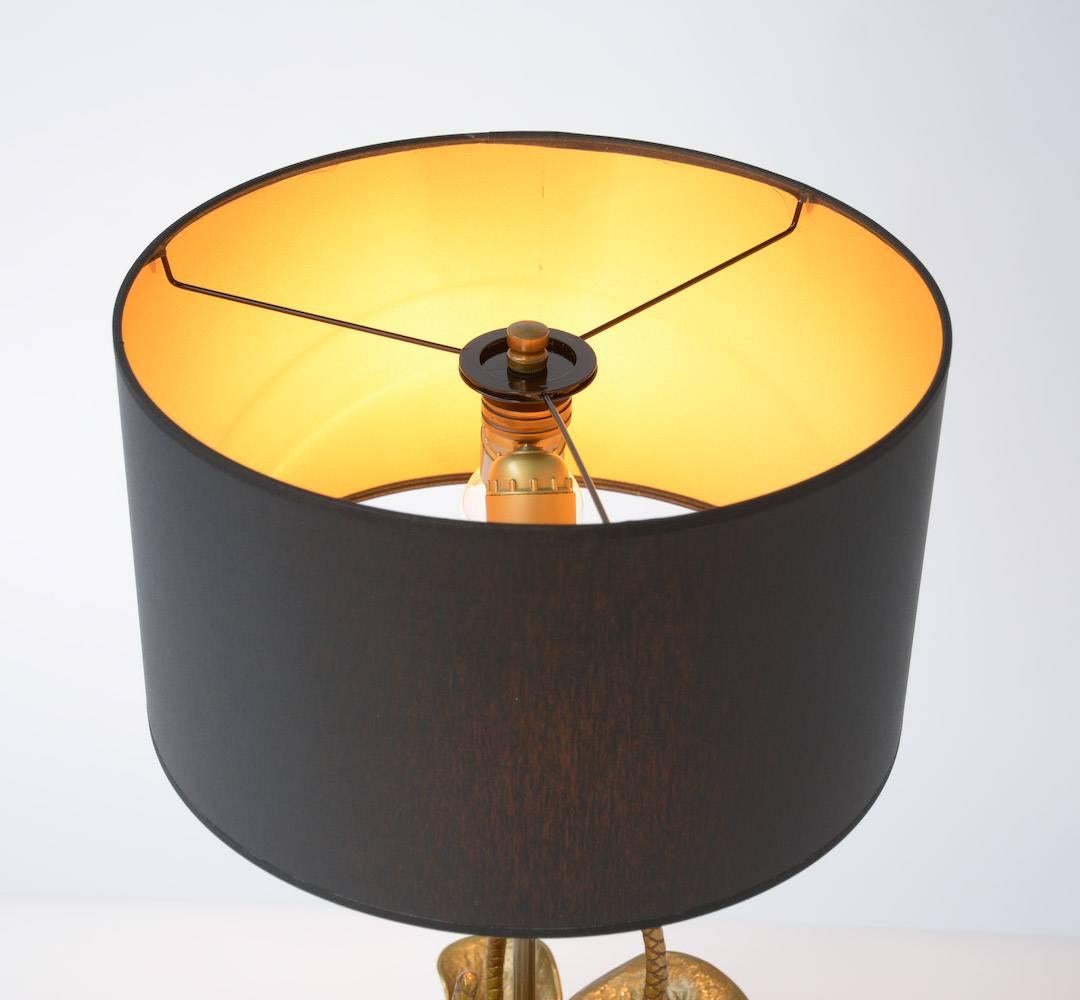 Brass Flower Table Lamp in the Manner of Maison Charles 2