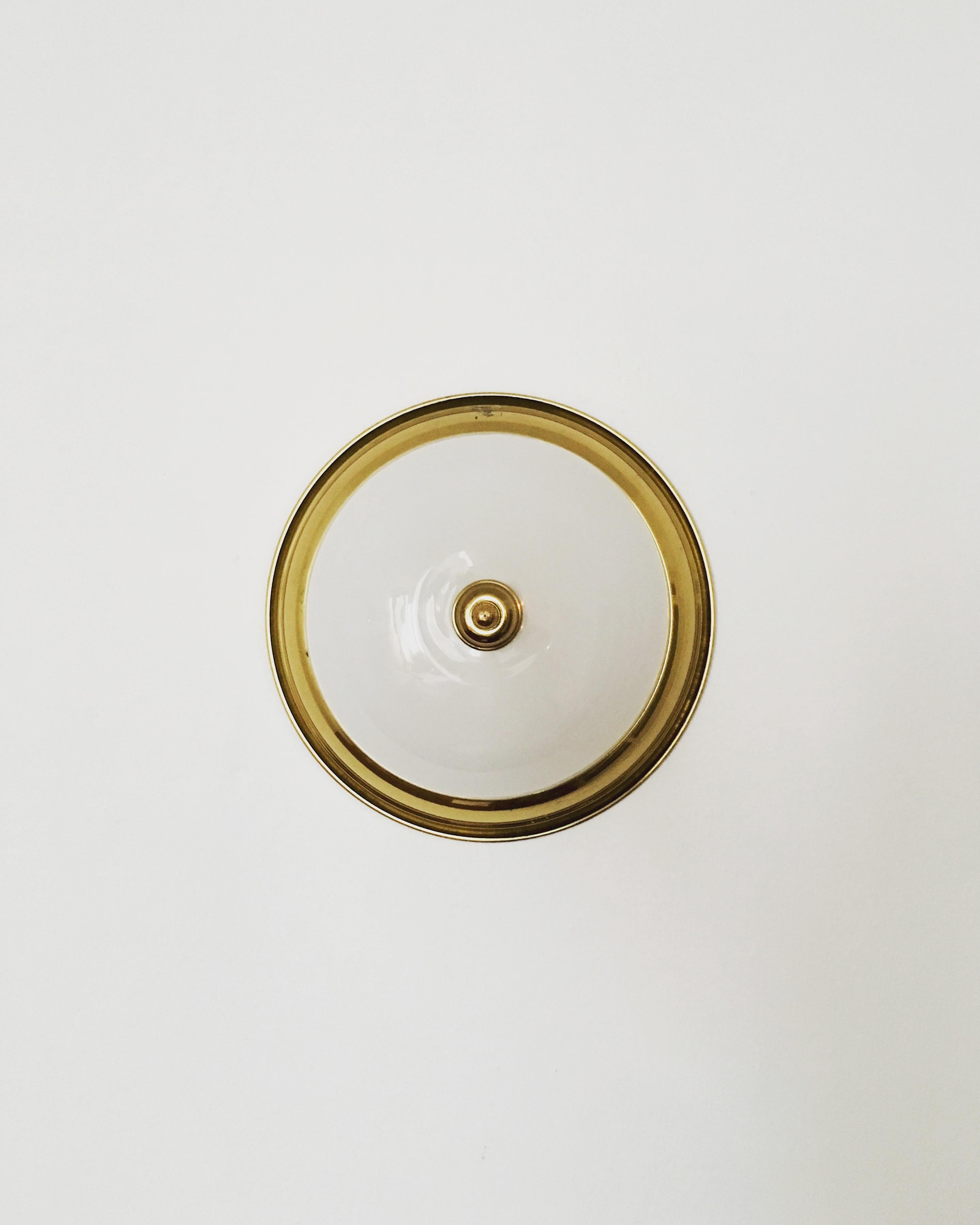 Mid-Century Modern Brass Flush Lamp For Sale