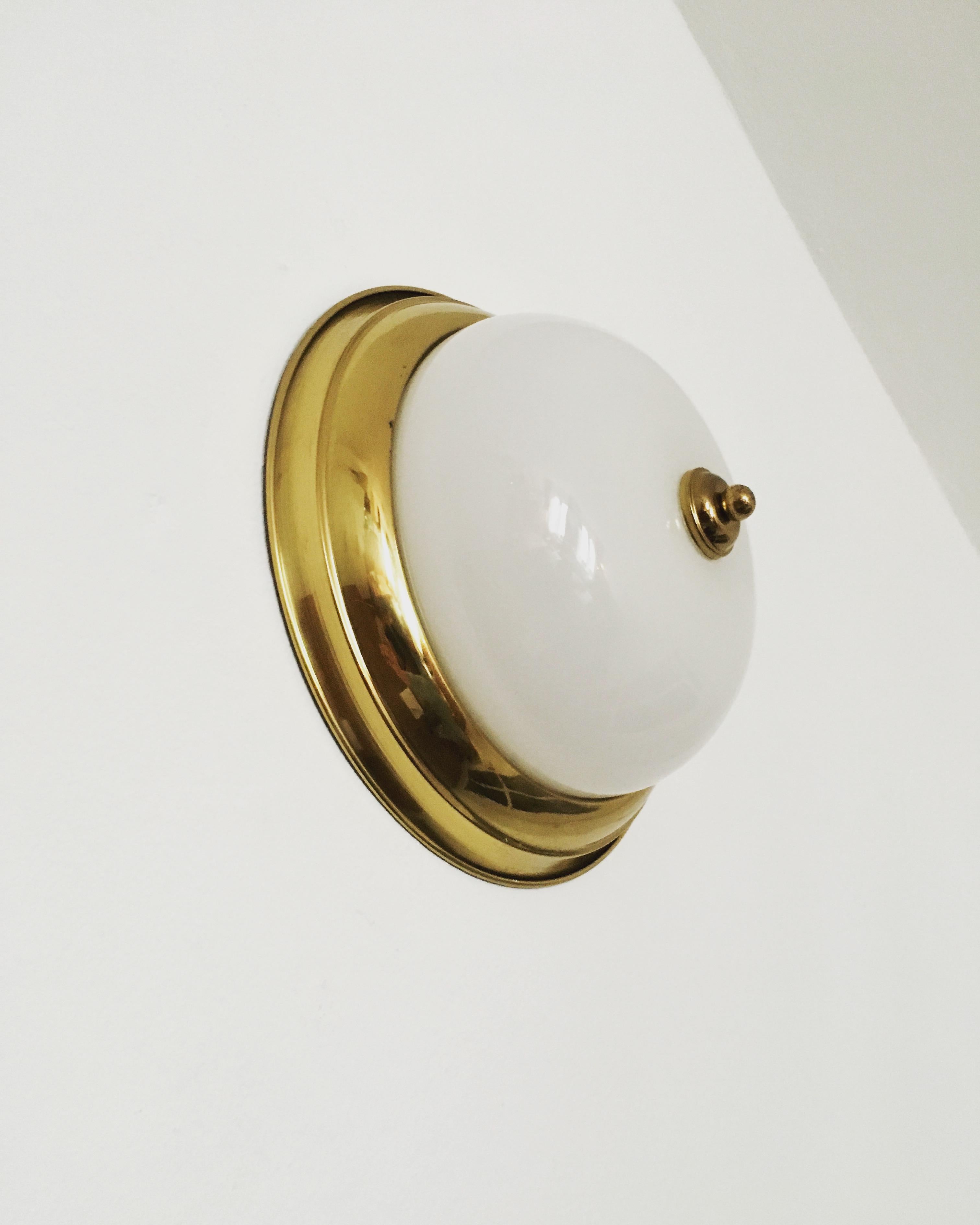 German Brass Flush Lamp For Sale