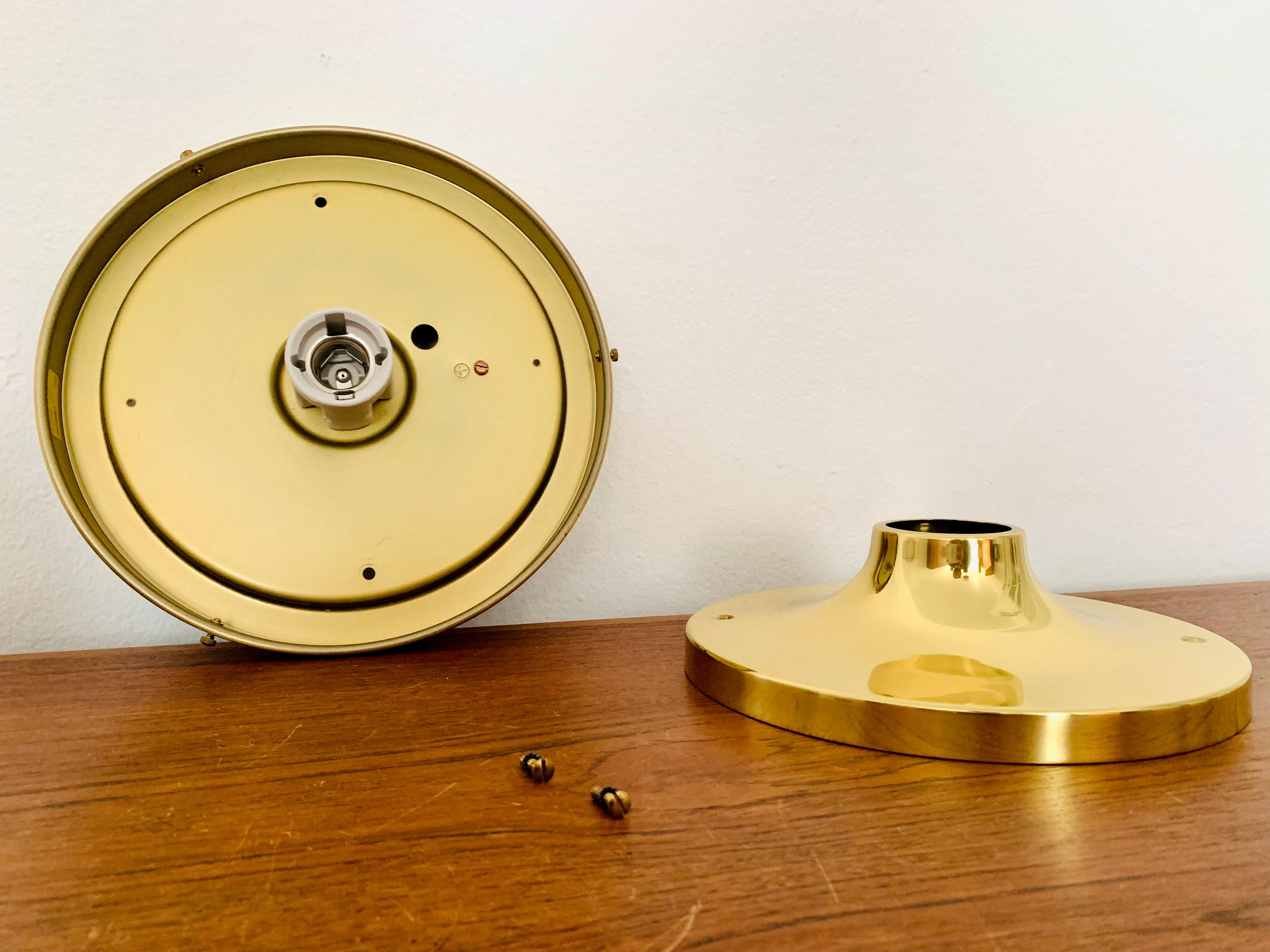 Brass Flush Light or Wall Lamp by Glashütte Limburg For Sale 8