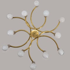 Brass Flush Mount 12 arms by Sciolari, 1960s