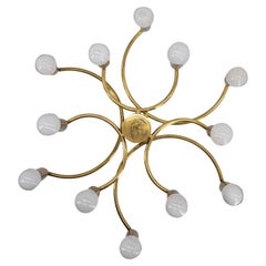 Brass Flush Mount 12 arms by Sciolari, 1960s