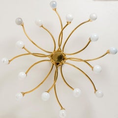 Brass Flush Mount 16 arms by Sciolari, 1960s