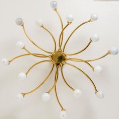 Brass Flush Mount 16 arms by Sciolari, 1960s