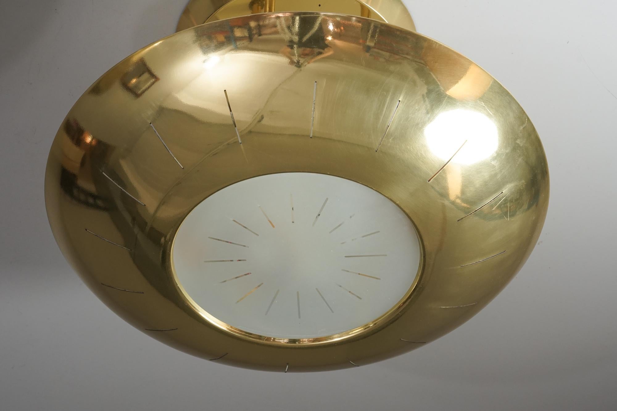 Messing Flush Mount, Finnland, 1980er Jahre (Skandinavische Moderne) im Angebot