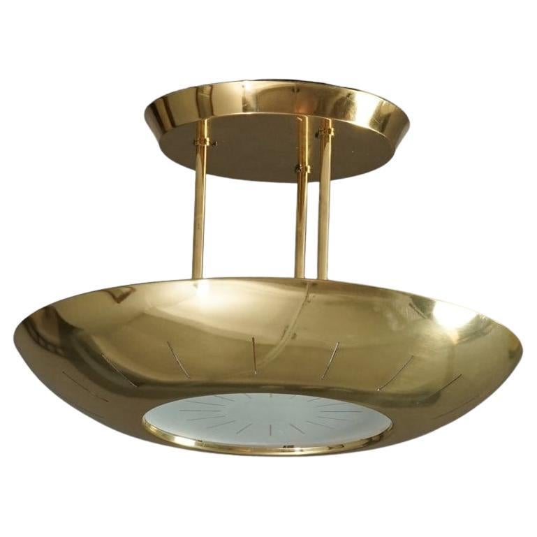 Messing Flush Mount, Finnland, 1980er Jahre im Angebot