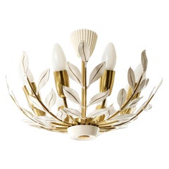 Vintage Brass Flush Mount Light or Chandelier, Vereinigte Werkstätten, 1960