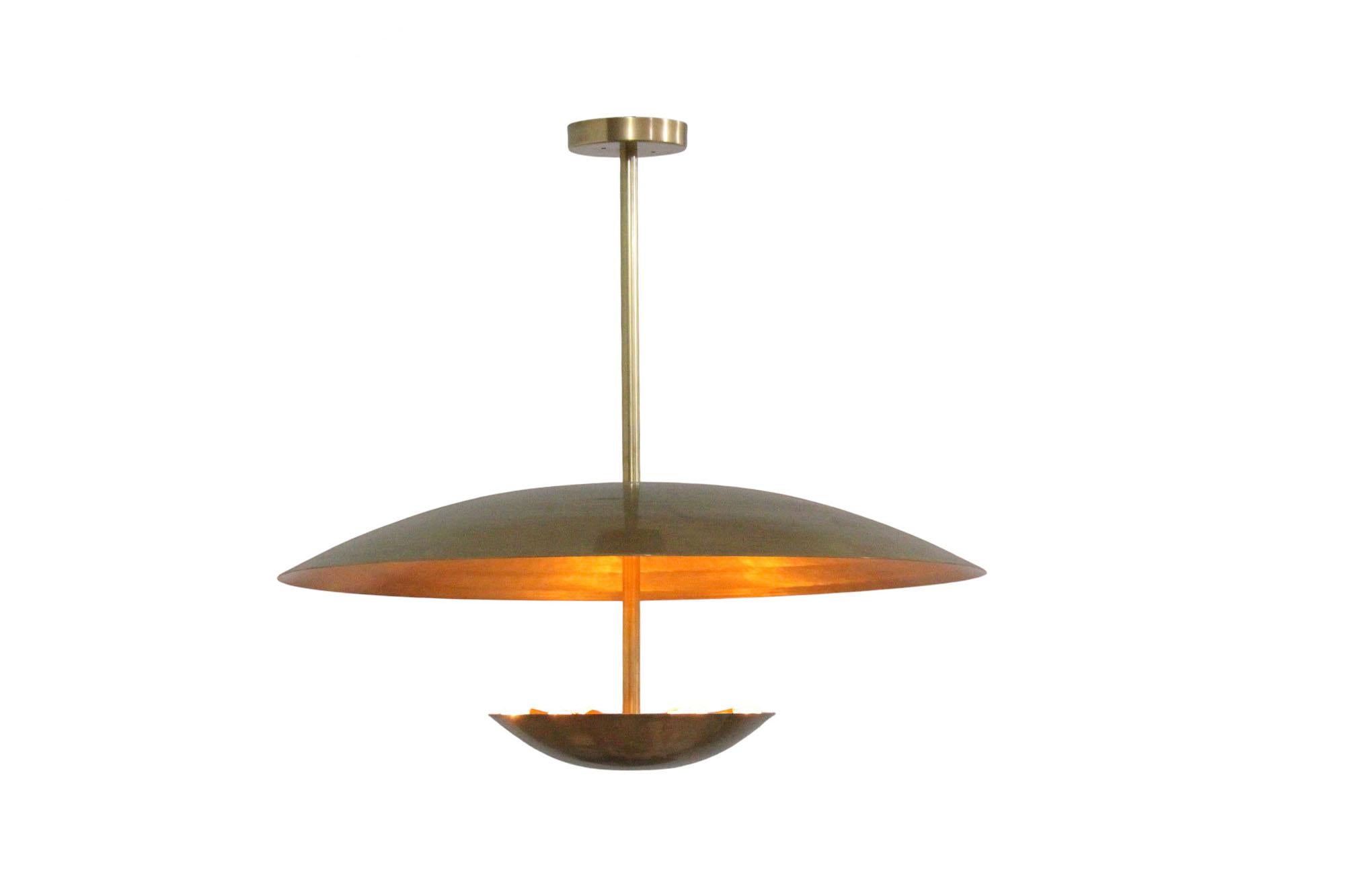 Mid-Century Modern BRASS Pendant Uplighter with 6 lights For Sale