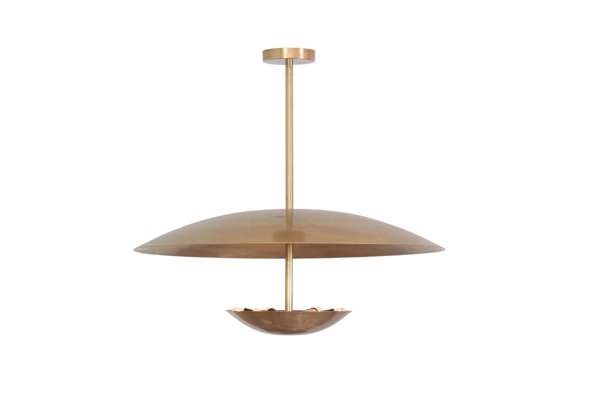 Canadian BRASS Pendant Uplighter with 6 lights For Sale