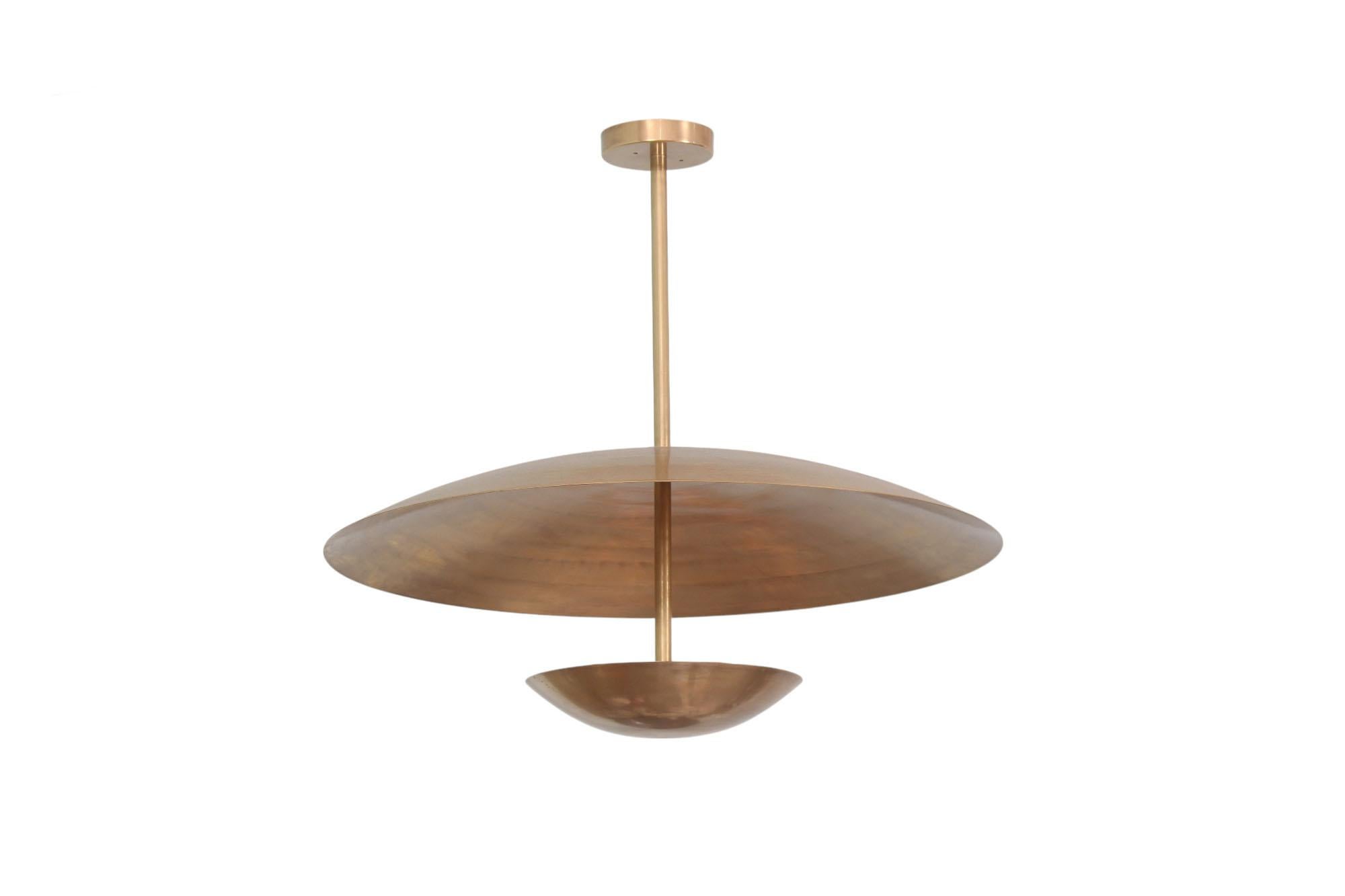 Contemporary BRASS Pendant Uplighter with 6 lights For Sale