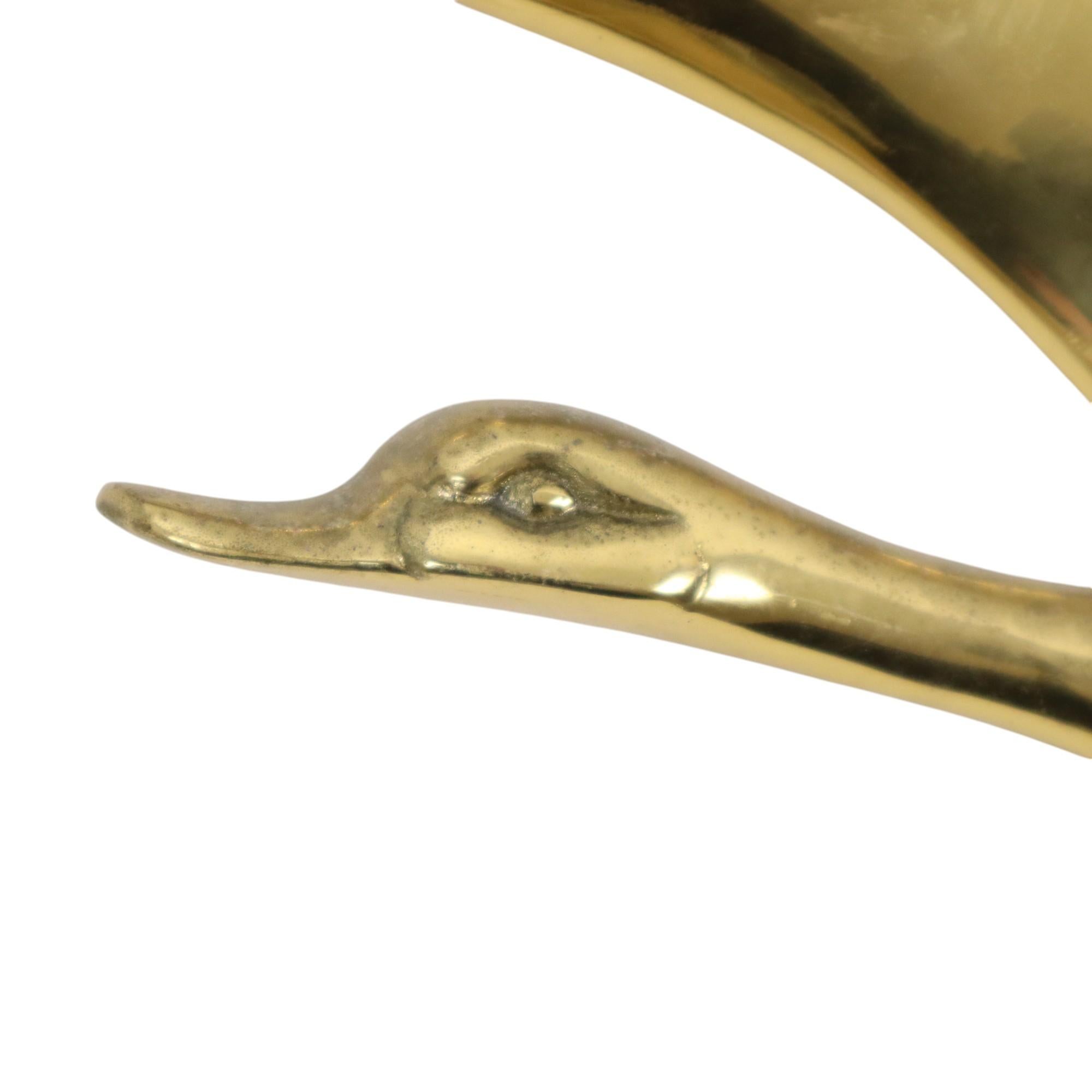 Brass Flying Geese Mid Century Wall Decoration Birds For Sale 4