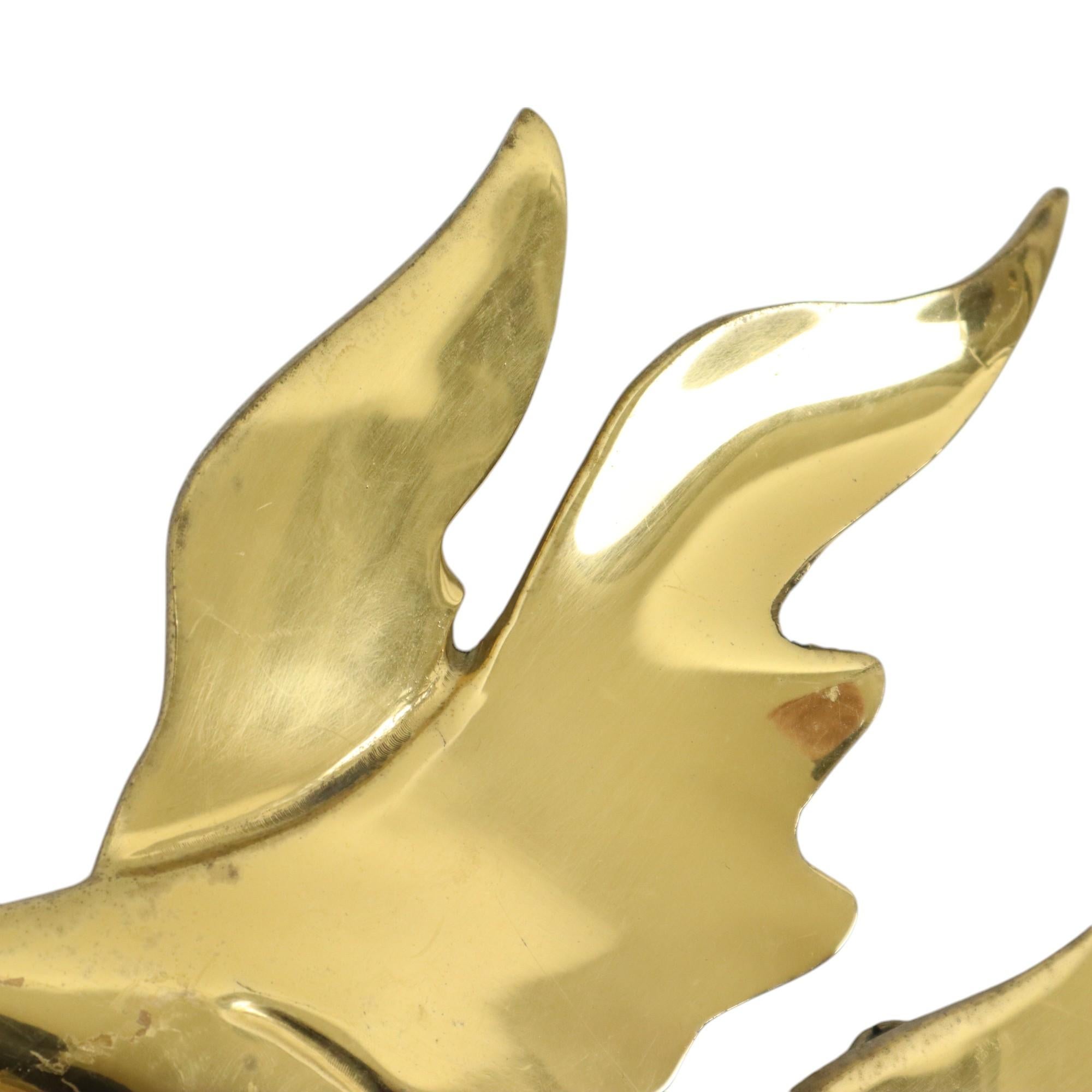 Brass Flying Geese Mid Century Wall Decoration Birds For Sale 5