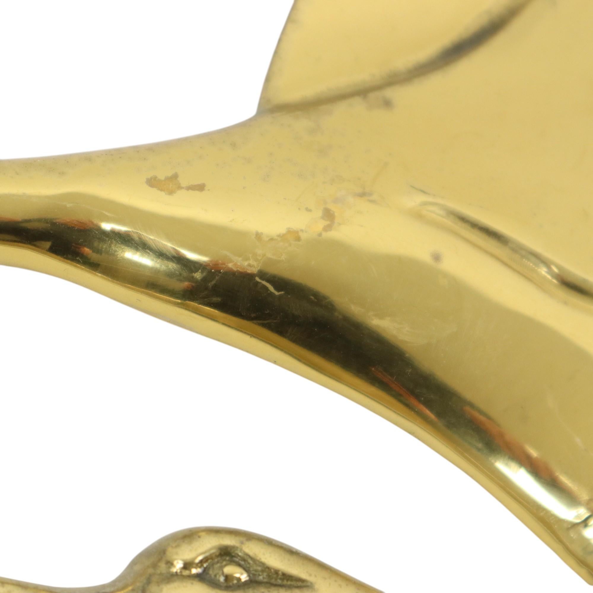 Brass Flying Geese Mid Century Wall Decoration Birds For Sale 7