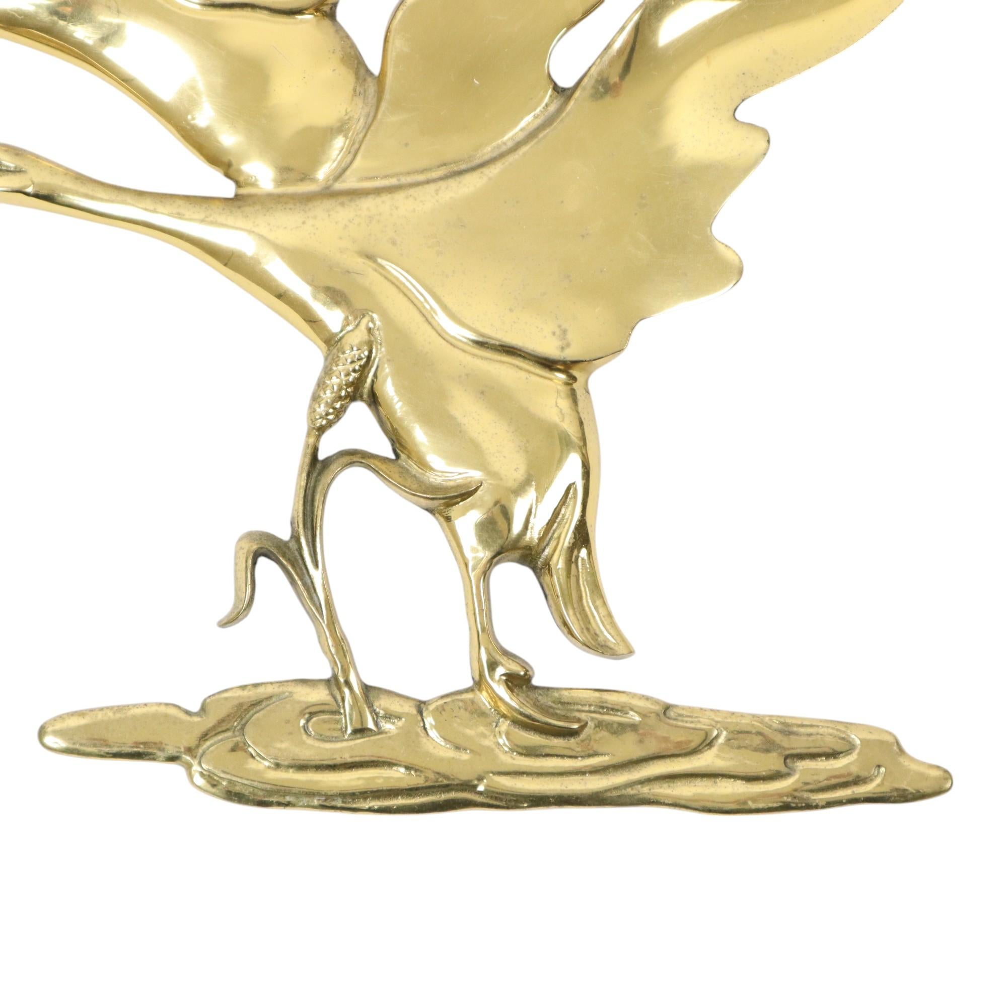 Brass Flying Geese Mid Century Wall Decoration Birds In Good Condition For Sale In Poperinge, BE