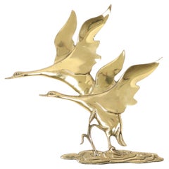 Brass Flying Geese Mid Century Wall Decoration Birds