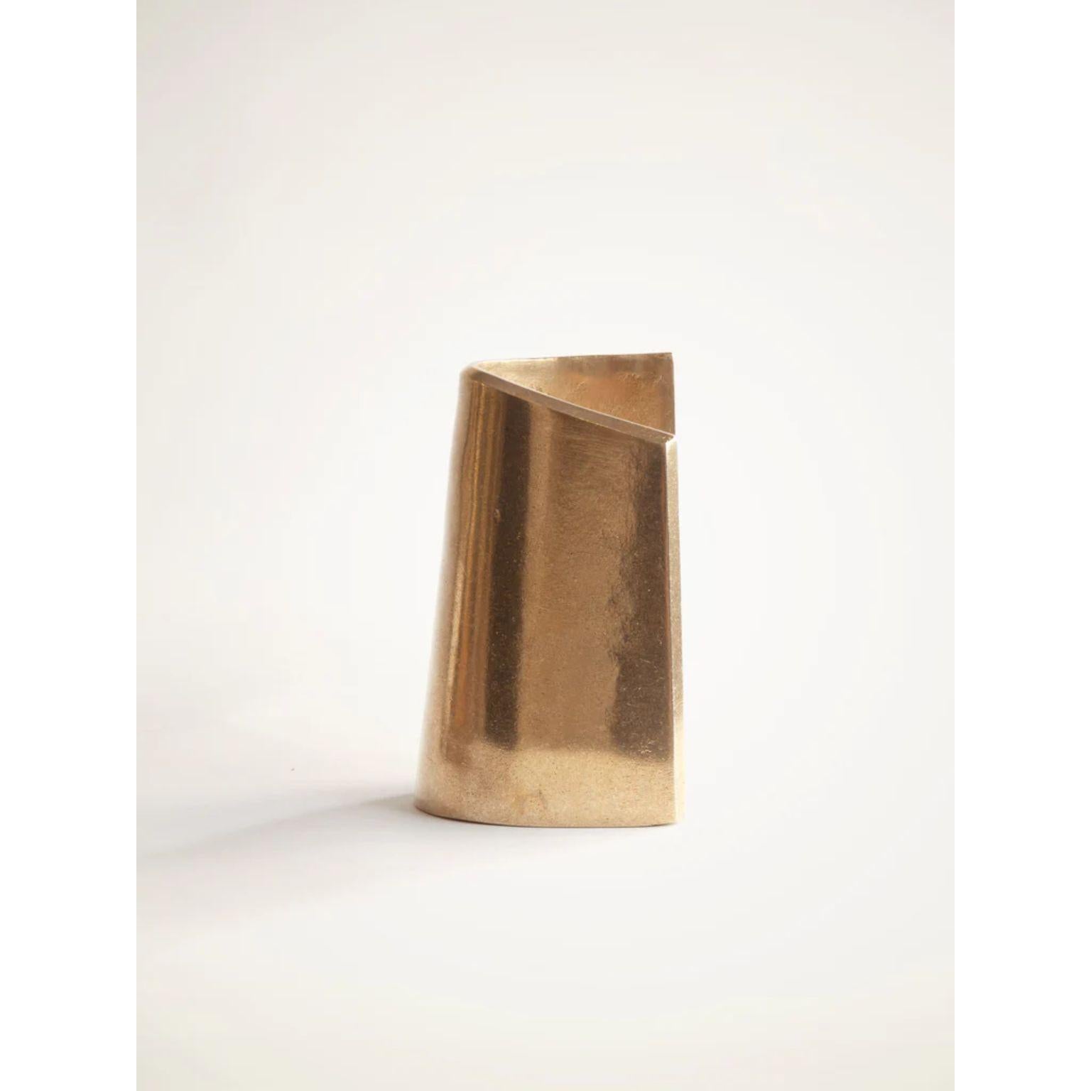 Burnished Brass Fold Bookend by Stem Design For Sale