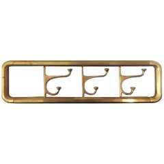 Brass Foldable Wall Coat Rack Midcentury / Art Deco, 1940s