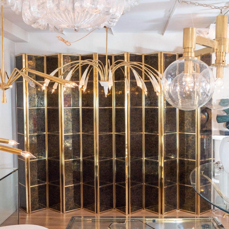 brass folding bath screen