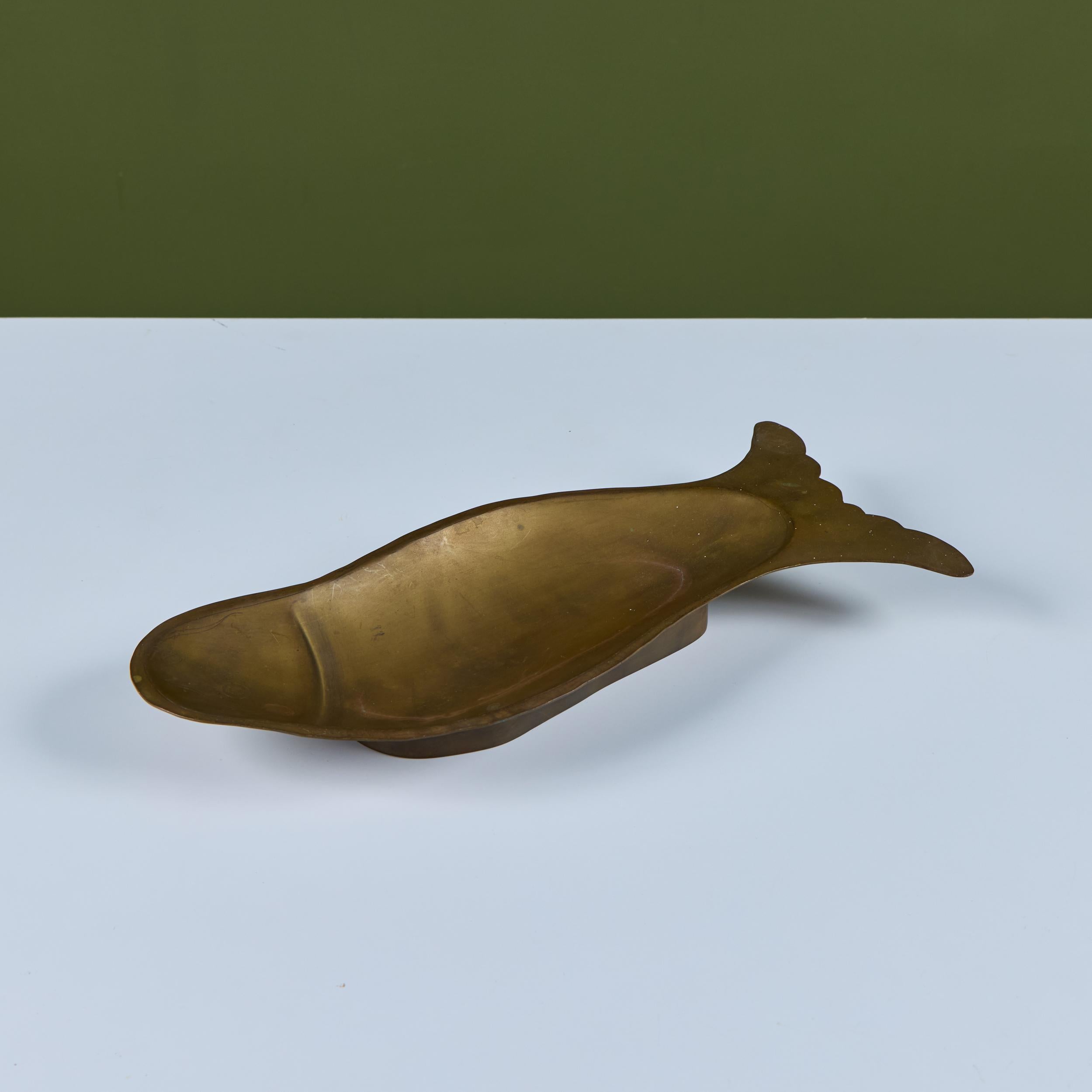 Brass Footed Fish Dish For Sale 4