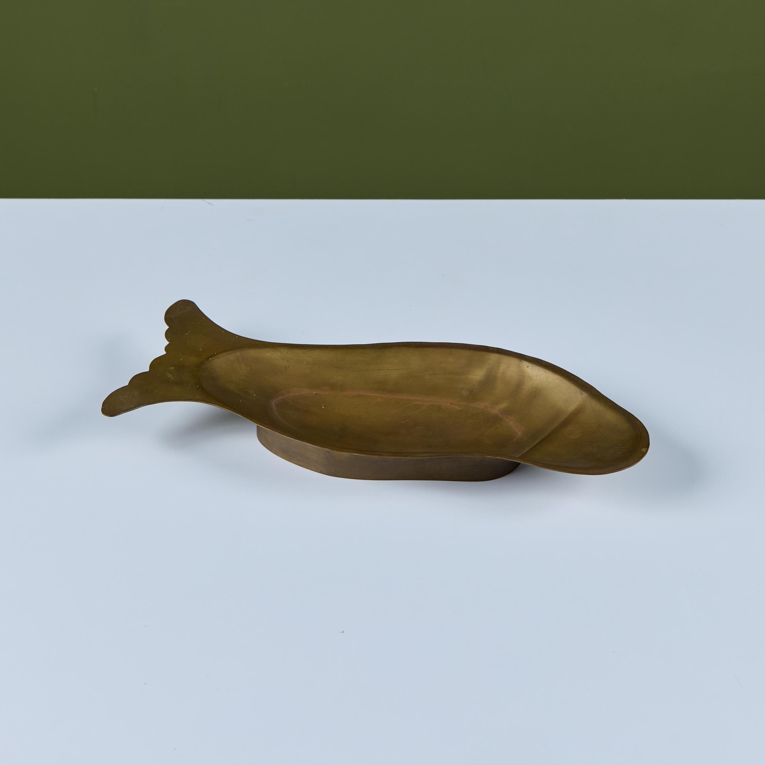Brass Footed Fish Dish For Sale 5