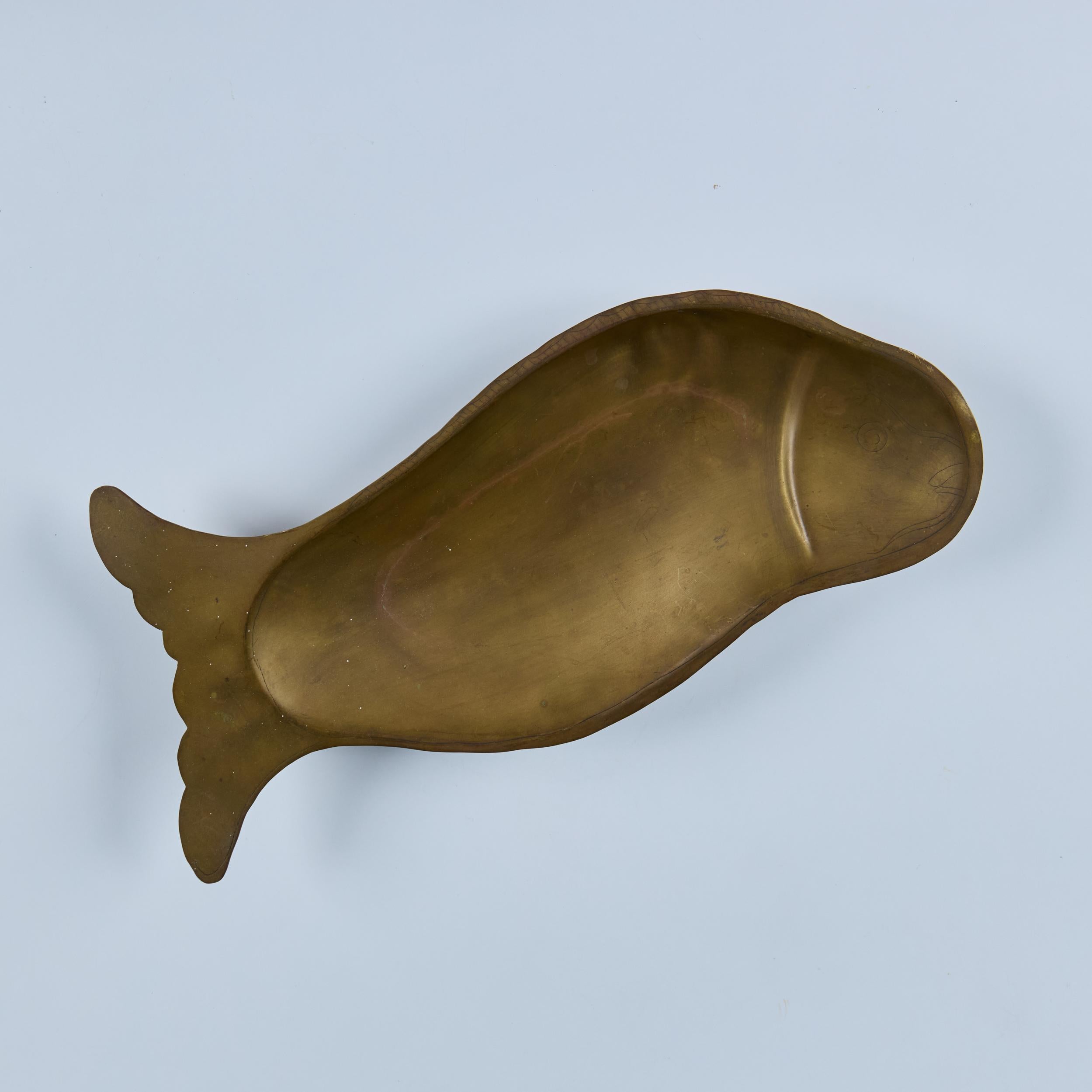 Brass Footed Fish Dish For Sale 7