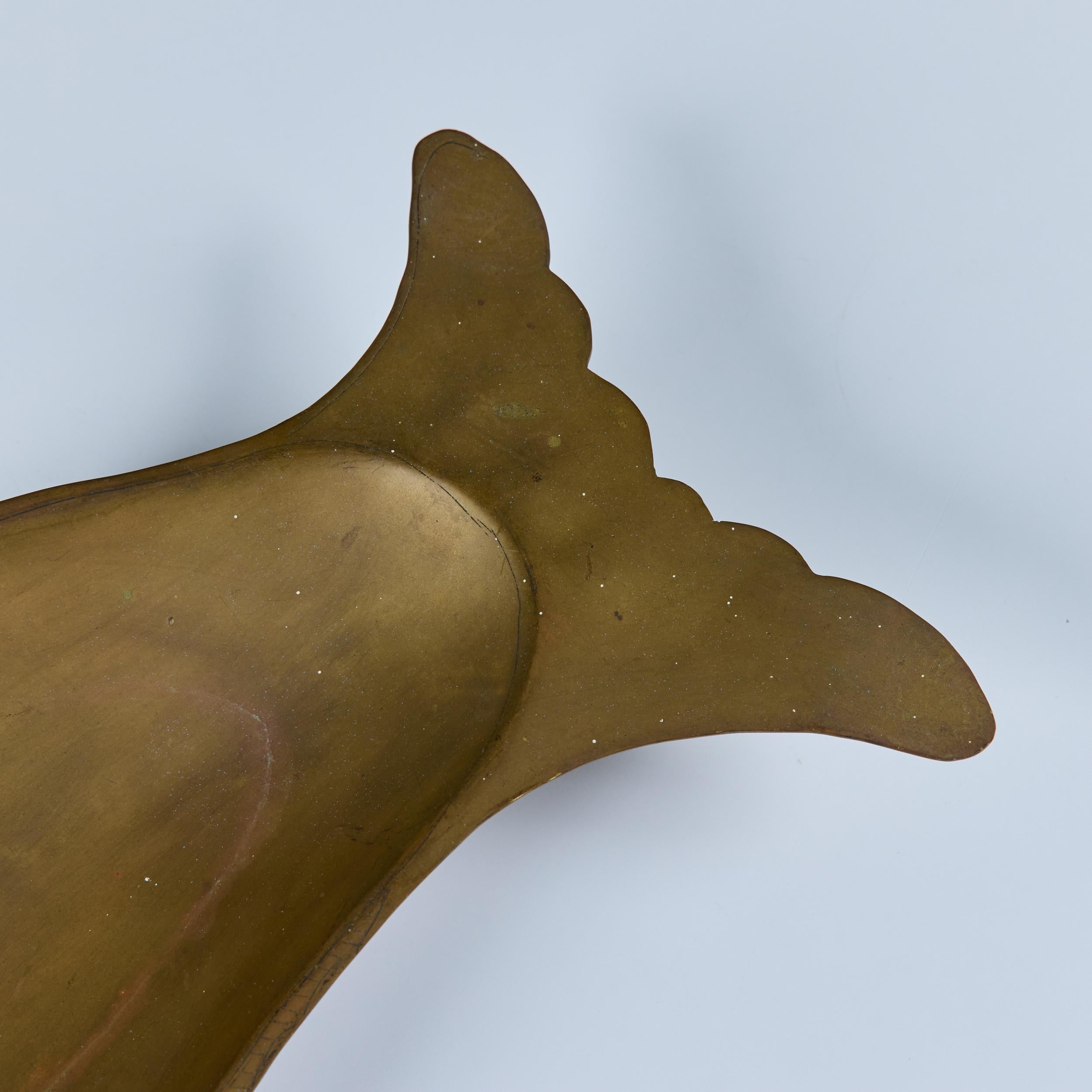 Brass Footed Fish Dish For Sale 9
