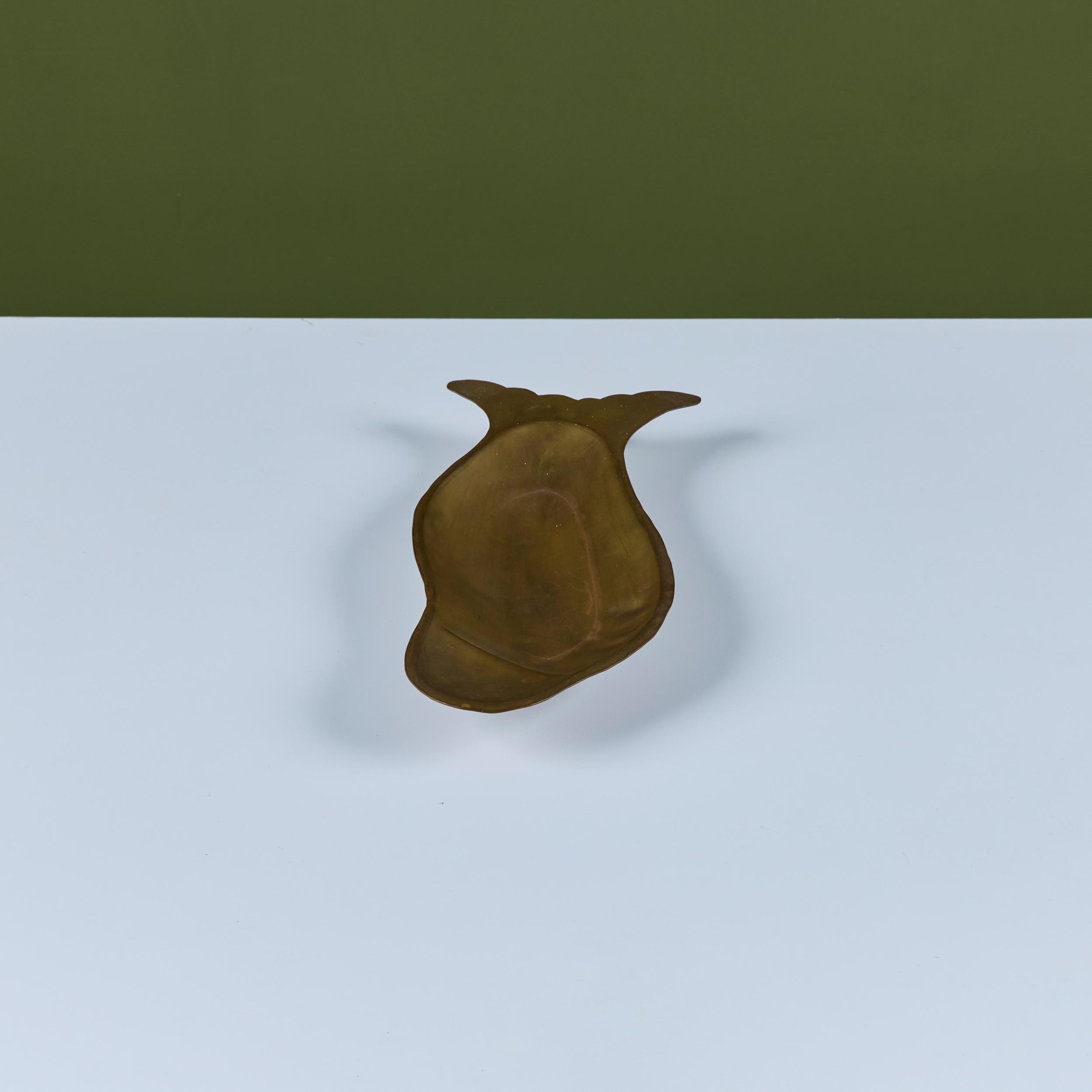 20th Century Brass Footed Fish Dish For Sale