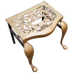 Brass Footman Fireplace Stool, 19th Century