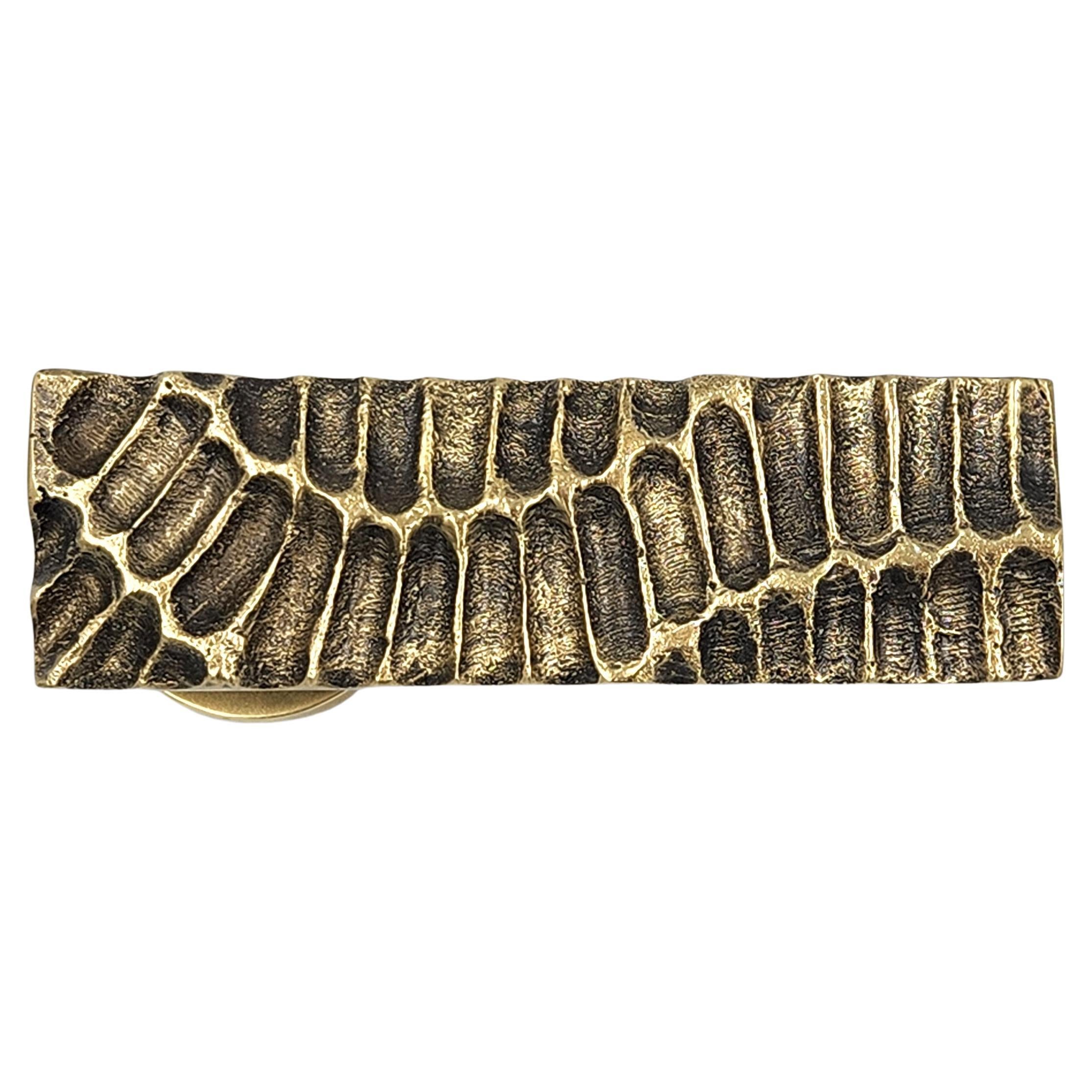 Brass Foundry Door Handle Earth Print Inspiration with Textured Effects For Sale