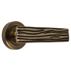 Brass Foundry lever handle engraved organic inspiration