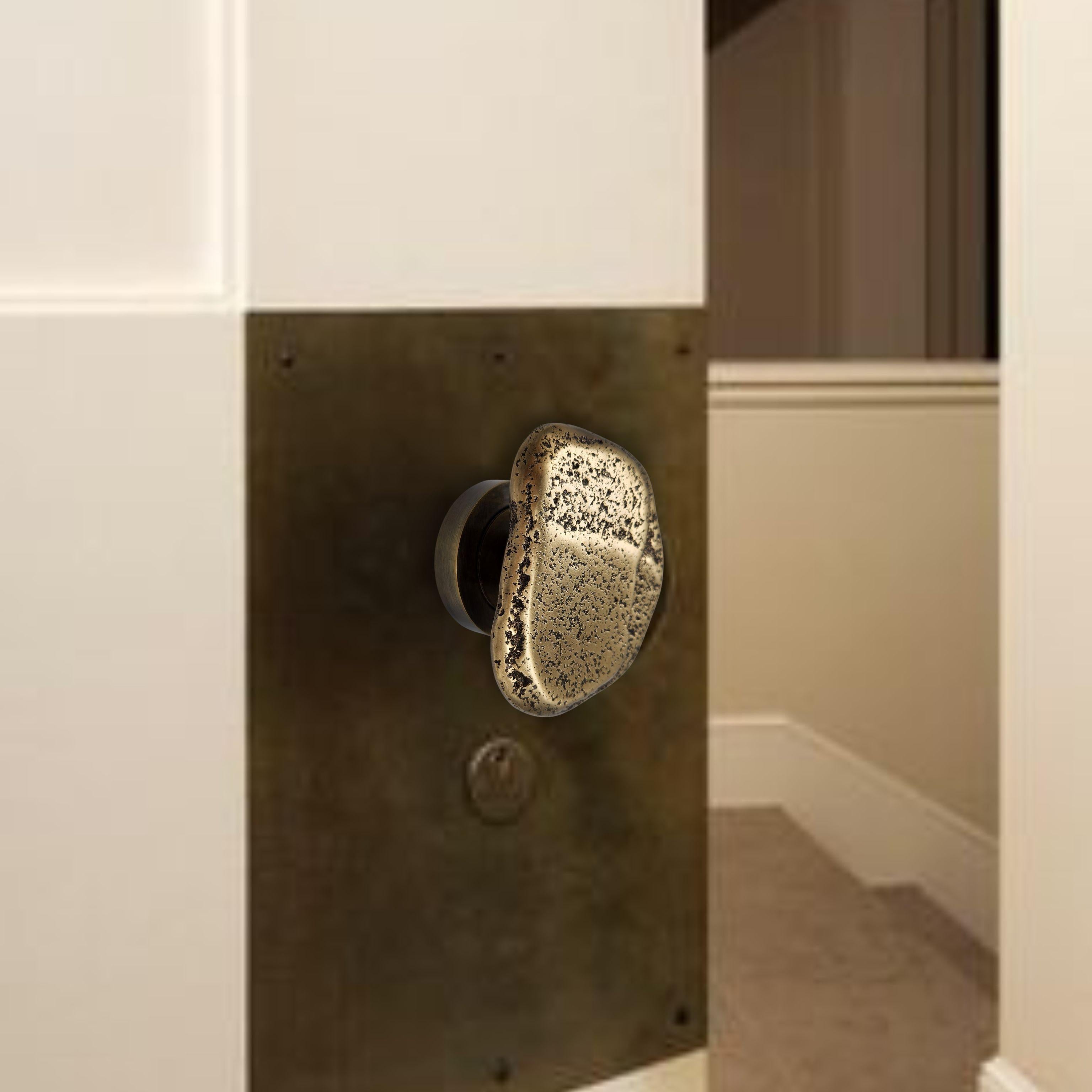 Moroccan Brass foundry door handle from the Earth Prints collection For Sale