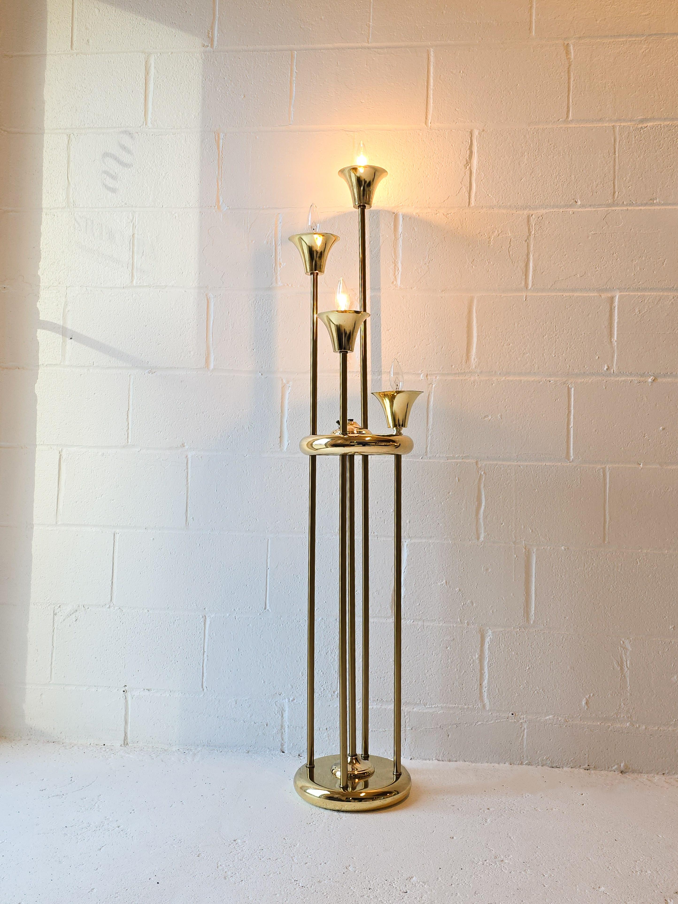 Canadian Brass Four Tier Candelabra Style Floor Lamp