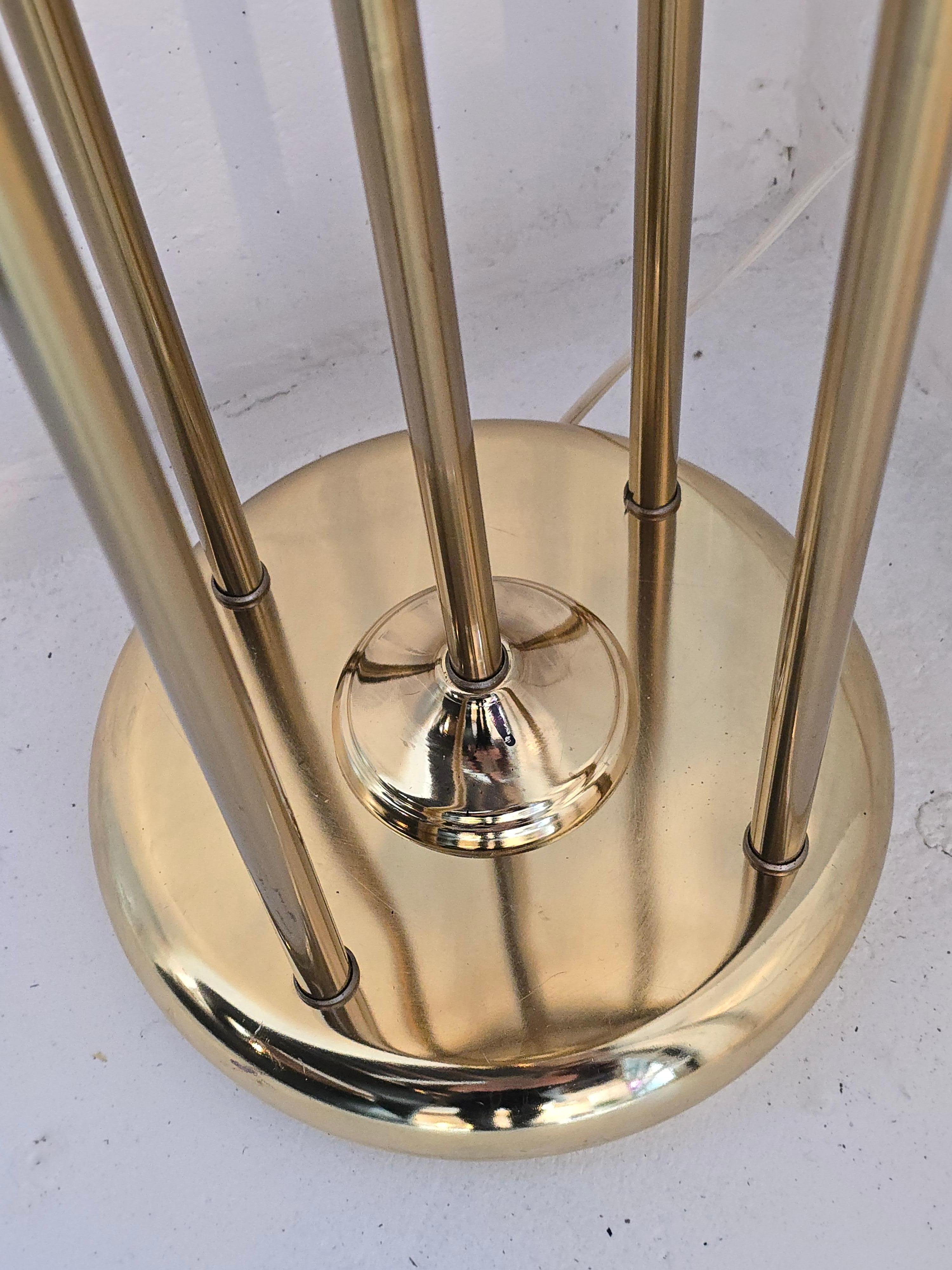 Late 20th Century Brass Four Tier Candelabra Style Floor Lamp