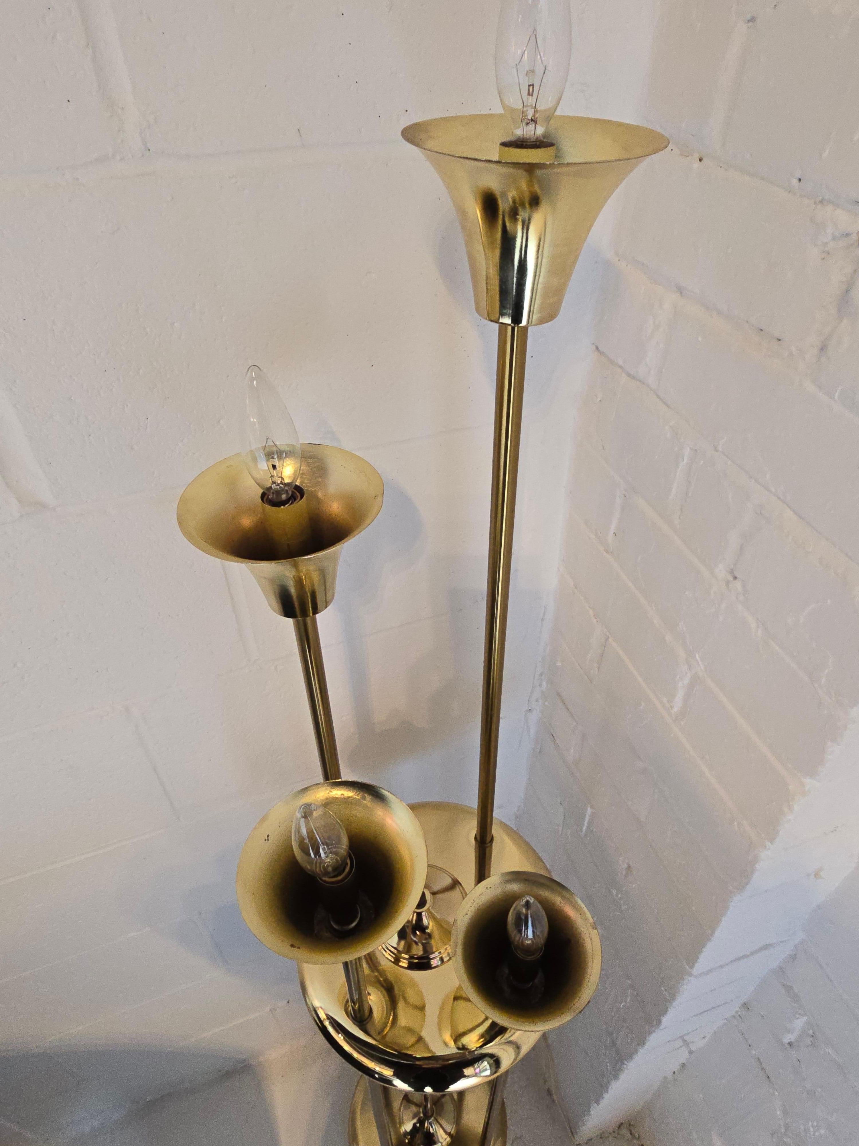Brass Four Tier Candelabra Style Floor Lamp 2