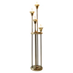 Brass Four Tier Candelabra Style Floor Lamp