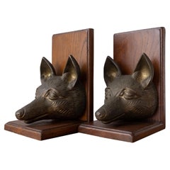 Brass Fox Bookends, 1960s