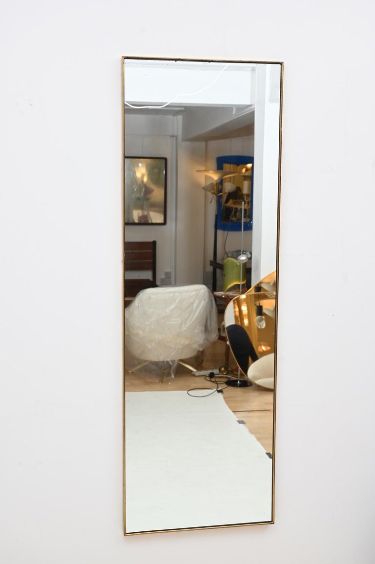 Brass Frame Full Length Italian Mirror, c1950 at 1stDibs