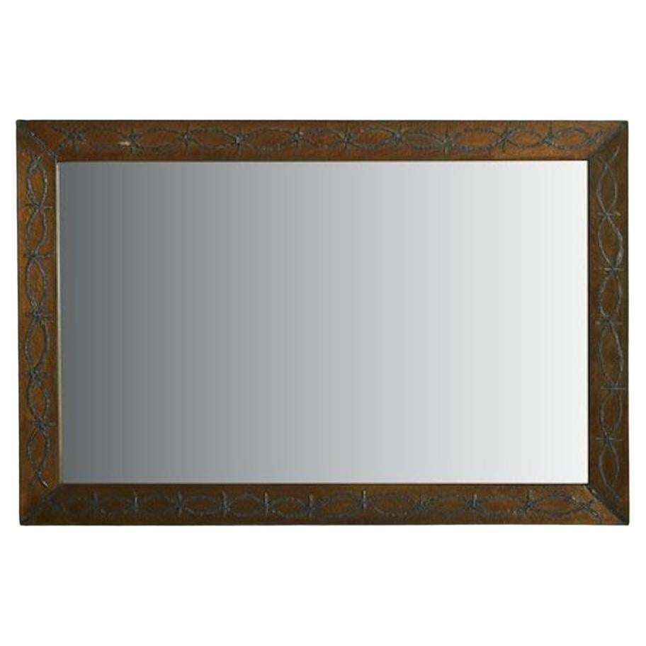 Brass Frame Wall Mirror, France 20th Century