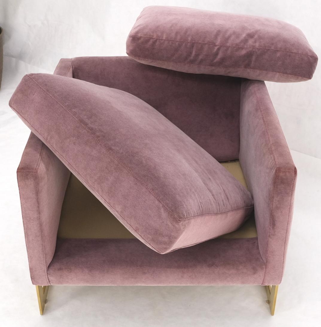 Chaise longue en forme de cube avec cadre en laiton en vente 4