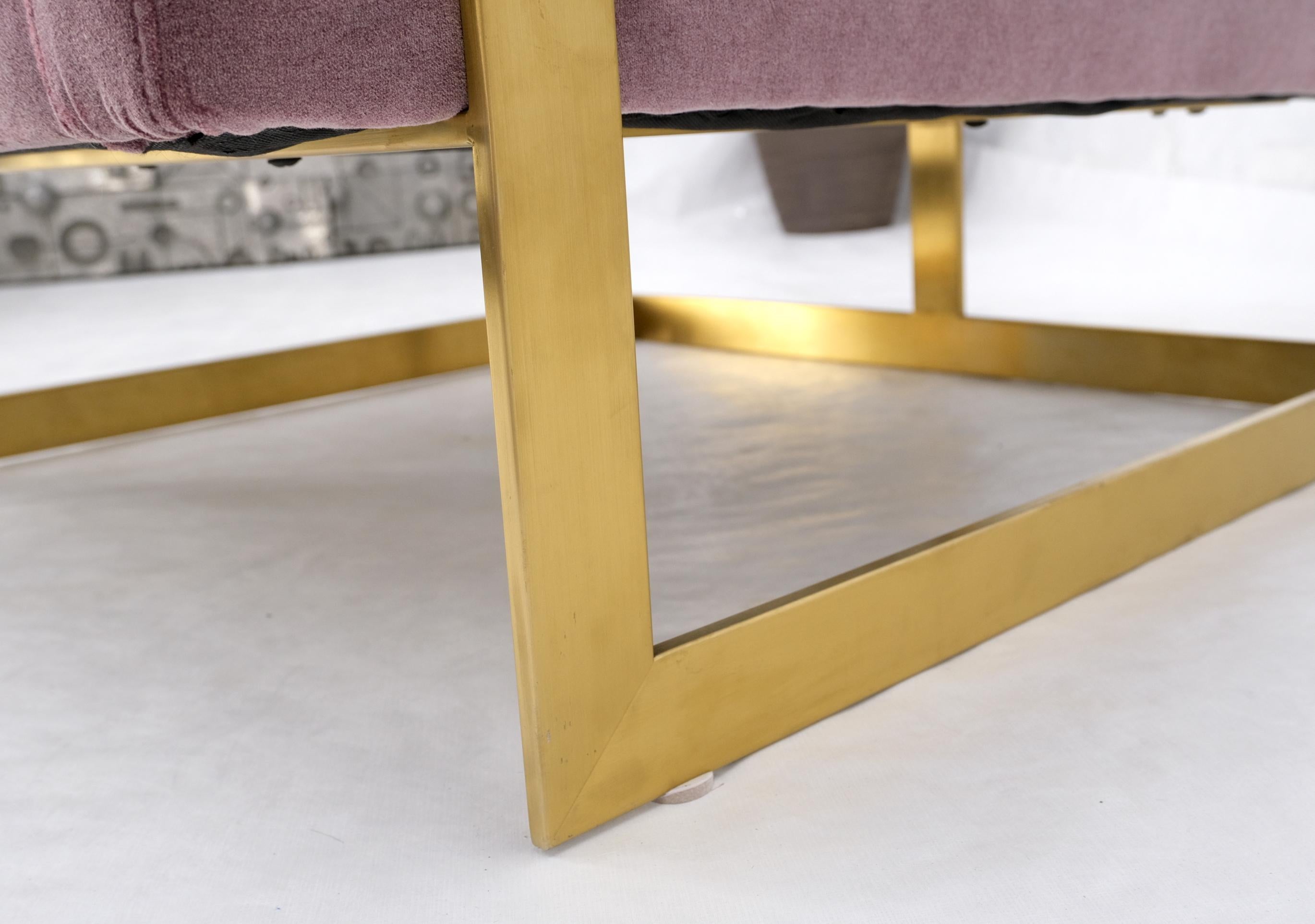 Brass Frame Shape Base Cube Shape Lounge Chair For Sale 6